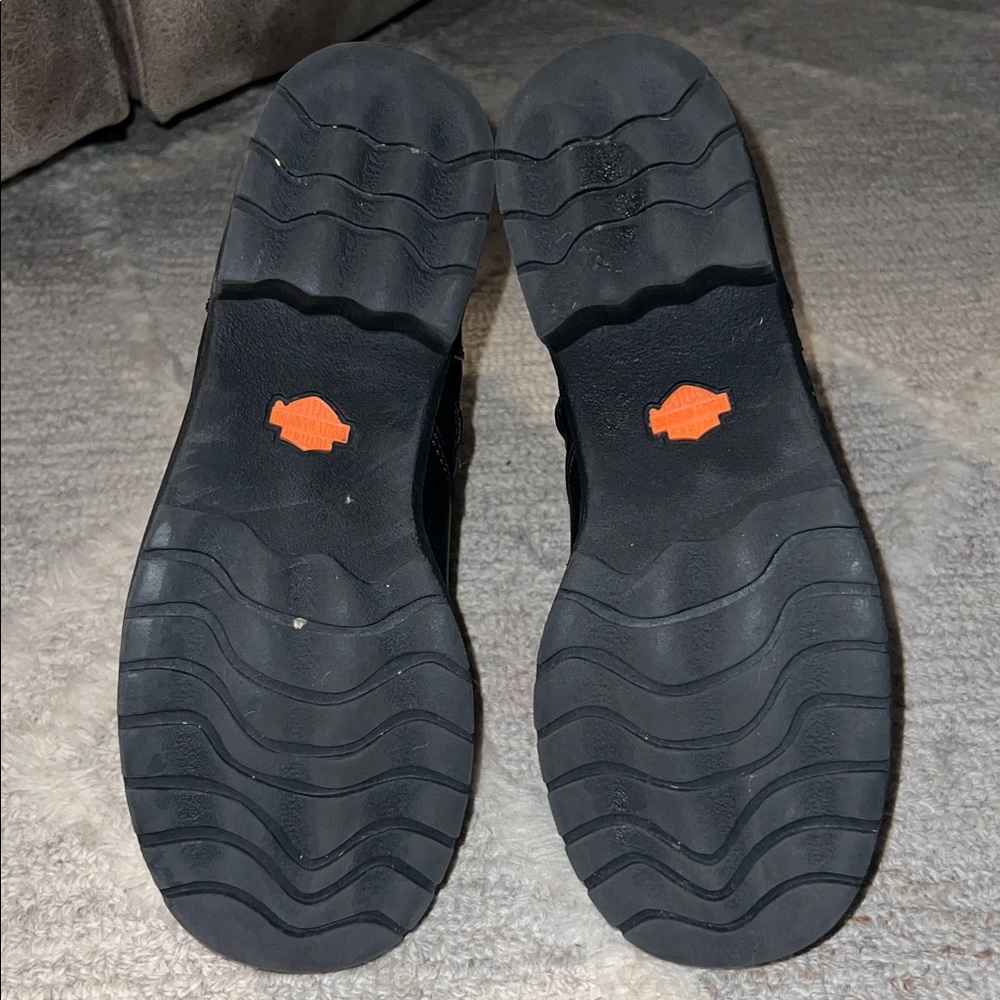 HARLEY-DAVIDSON 🏍️ 9” BLACK LEATHER MOTO BIKER MOTORCYCLE ZIP-UP RIDING BOOTS 10 - Picture 12 of 14